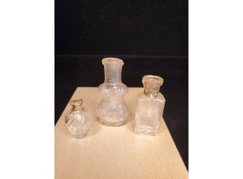 Lot Of Three Antique Perfume Bottles