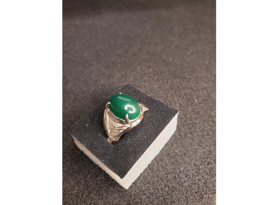 Silver Ring With Synthetic Center Stone
