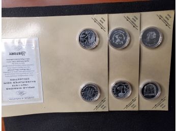 Set Of Three Silver Plated Apallo Mission Coins, Sealed Package