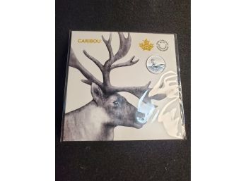 2018 3 Dollar Fine Silver Coin, Canadian, Featuring Caribou And Queen Elizabeth II