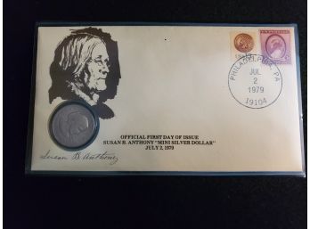 Susan B. Anthony Coin, Offical First Date Of Issue, July 1979, Marked Philadelphia, July 1979