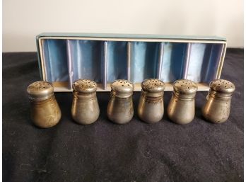 Set Of 6 Sterling Salt And Pepper Shakers Tall