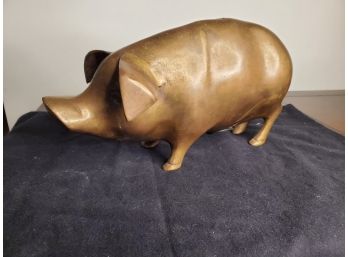 Vintage Brass Pig Piggy Bank