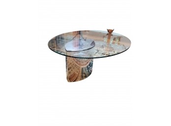 Beautiful Glass And Chrome Cantilever Coffee Table