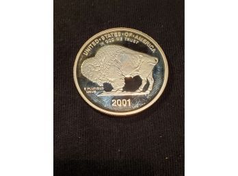 1 Oz Buffalo Head / Indian Head Commemorative Coin, 2001