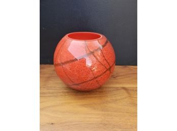 Decorative Deep Orange Glass Bowl