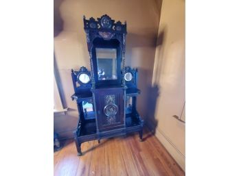 Gothic Style Cabinet With Mirrors And Carved Lions