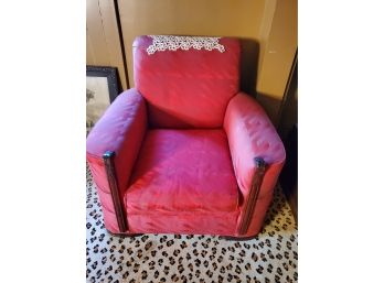 Red Art Deco Arm Chair With Matching Sofa