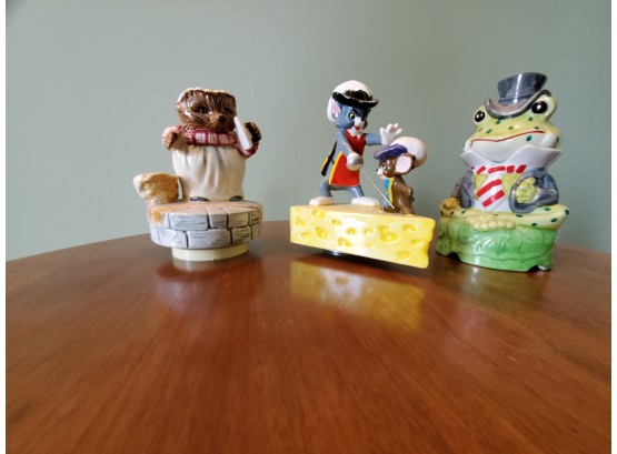 3 Wind Up Music Boxes, Tom And Jerry, Beatrice Potter And Frog