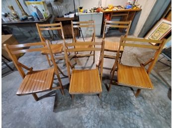 Set Of Six Folding Chairs