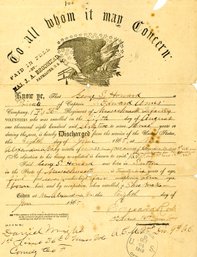 Military Discharge Document: George S Howard 36th Sutton Massachusetts Civil War Soldier