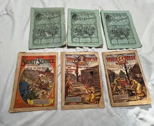 Antique Magazines. The Litte Corporal(QTY 3)  Wild West Weekly (QTY 2) & Secret Service