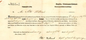 New Hampshire Seth Holbrook 1813 Military Document