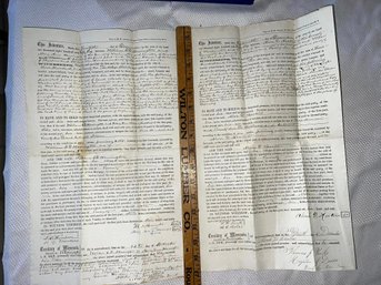 1856 Minnesota Territory Indenture Documents (QTY 2)