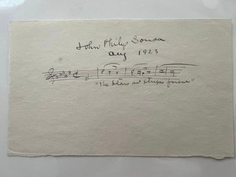 John Philip Souza Autograph Cut Card Aug 1923