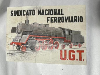 Original Spanish Civil War Money National Railway 1937 Sheet