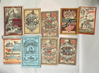 Antique Almanacs  New York Public Ledger Maine 1872-1895 Qty 9