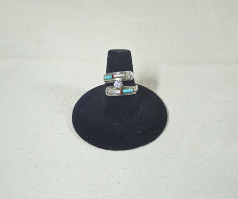 Southwest Native American Sterling Silver Bypass Ring