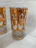 Mid-Century Culver 22K Gold Regency White Highball Glasses W/ Caddie- ~9 Pieces