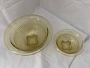 Federal Glass Amber Ribbed Nesting Mixing Bowl 4-Piece Set- ~4 Pieces