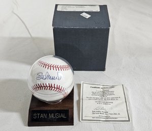 Stan Musial Autographed Baseball With COA