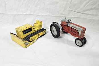 Assorted Metal Toy Tractors Group- ~2 Pieces