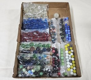 Assorted Machine-Made Shooter & Peewee Translucent & Other Bagged Marbles Group