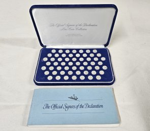 Franklin Mint Signers Of The Declaration Of Independence Sterling Silver Mini-Coin Collection Set