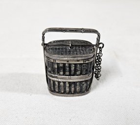 Wang Hing Chinese Export Coin Silver Miniature Stackable Bride's Basket