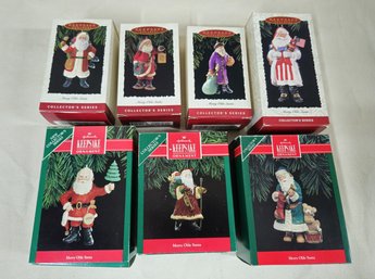 Boxed Hallmark Keepsake Collector's Series Merry Olde Santa 1-7 Ornaments Group- ~7 Pieces