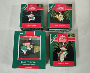 Boxed Hallmark Keepsake Collector's Series Hark! It's Herald 1-4 Ornaments Group- ~4 Pieces
