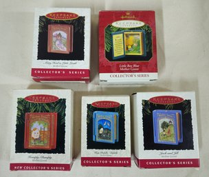 Boxed Hallmark Keepsake Collector's Series Mother Goose 1-5 Ornaments Group- ~5 Pieces