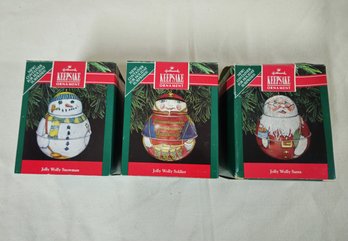 Boxed Hallmark Keepsake Pressed Tin Containers Ornaments Group- ~3 Pieces