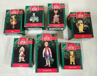Boxed 1991 Hallmark Keepsake Winnie The Pooh Collection Ornaments Complete Group- ~7 Pieces