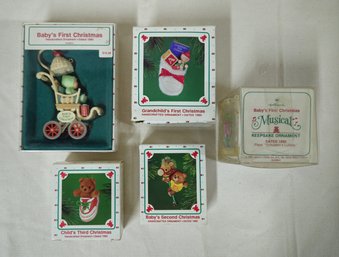 Assorted Boxed 1985 Hallmark Keepsake Ornaments Group- ~5 Pieces