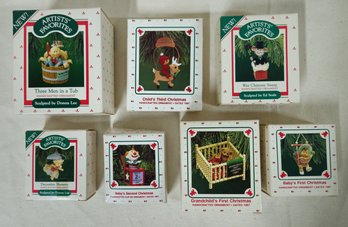 Assorted Boxed 1987 Hallmark Keepsake Ornaments Group- ~7 Pieces