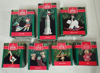 Assorted Boxed 1990 Hallmark Keepsake Ornaments Group- ~7 Pieces