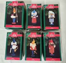 Boxed 1992 Hallmark Keepsake North Pole Nutcrackers Ornaments Complete Set Group- ~6 Pieces