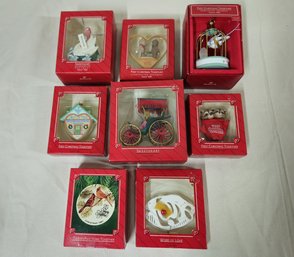 Assorted Boxed 1986-1988 Hallmark Keepsake 'Love' Ornaments Group- ~8 Pieces