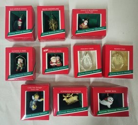 Assorted Boxed 1989 Hallmark Keepsake Miniature Ornaments Group- ~10 Pieces