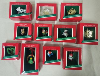 Assorted Boxed 1989 Hallmark Keepsake Miniature Ornaments Group- ~11 Pieces