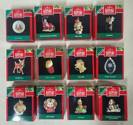 Assorted Boxed 1991 Hallmark Keepsake Miniature Ornaments Group- ~12 Pieces