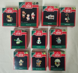 Assorted Boxed 1992 Hallmark Keepsake Miniature Ornaments Group- ~10 Pieces