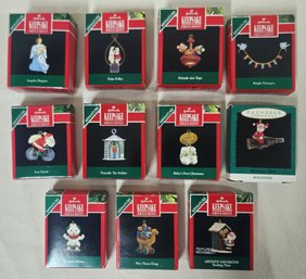 Assorted Boxed 1992 Hallmark Keepsake Miniature Ornaments Group- ~11 Pieces