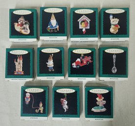 Assorted Boxed 1993 Hallmark Keepsake Miniature Ornaments Group- ~11 Pieces