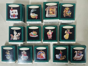 Assorted Boxed 1995 Hallmark Keepsake Miniature Ornaments Group- ~13 Pieces