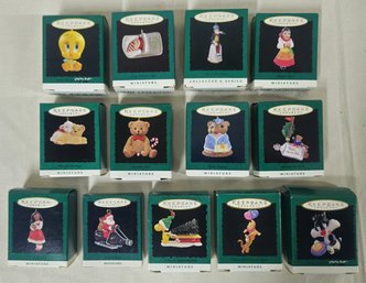Assorted Boxed 1996 Hallmark Keepsake Miniature Ornaments Group- ~13 Pieces