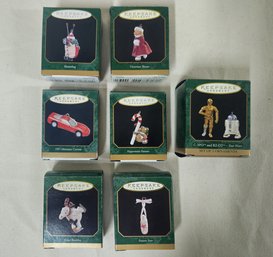 Assorted Boxed 1997 Hallmark Keepsake Miniature Ornaments Group- ~7 Pieces
