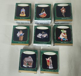 Assorted Boxed 1997 Hallmark Keepsake Miniature Ornaments Group- ~8 Pieces