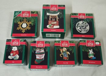Assorted Boxed 1990/1991 Hallmark Keepsake Ornaments Group- ~7 Pieces